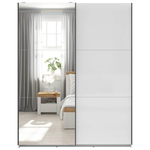 Spinta su stumdomomis durimis ir veidrodžiu TETRIX 153 cm balta blizgi