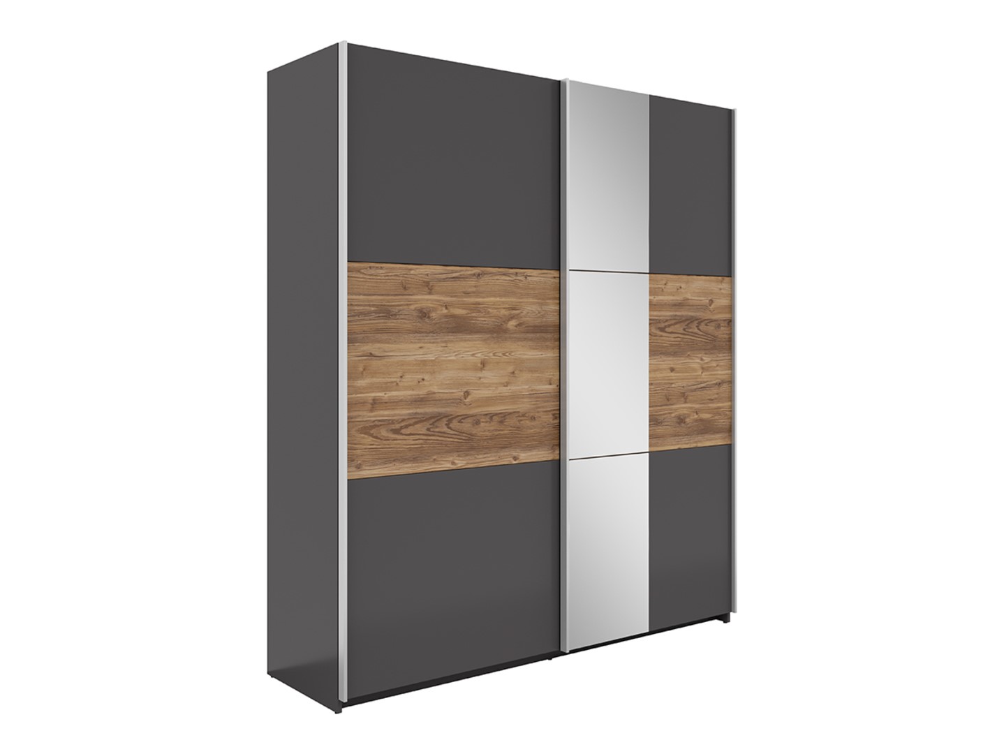 Spinta su dviem stumdomomis durimis ir veidrodžiu KUDO grafito/tekstilės/Apencelio eglės spalvos