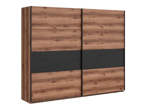 Spinta su stumdomomis fasadais 270 FORN 270 cm Delano tamsaus ąžuolo/matinės juodos spalvos