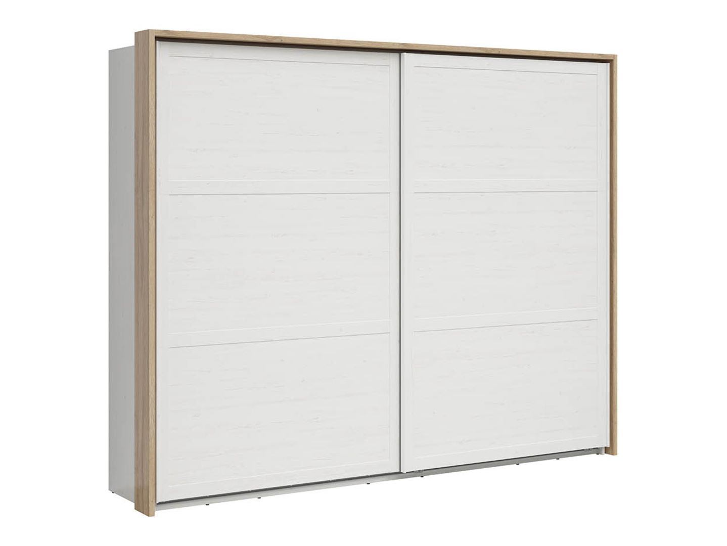 LOKSA spinta su stumdomais fasadais, 270 cm, Andersen pušis, balta/Grandson ąžuolas — изображение 2