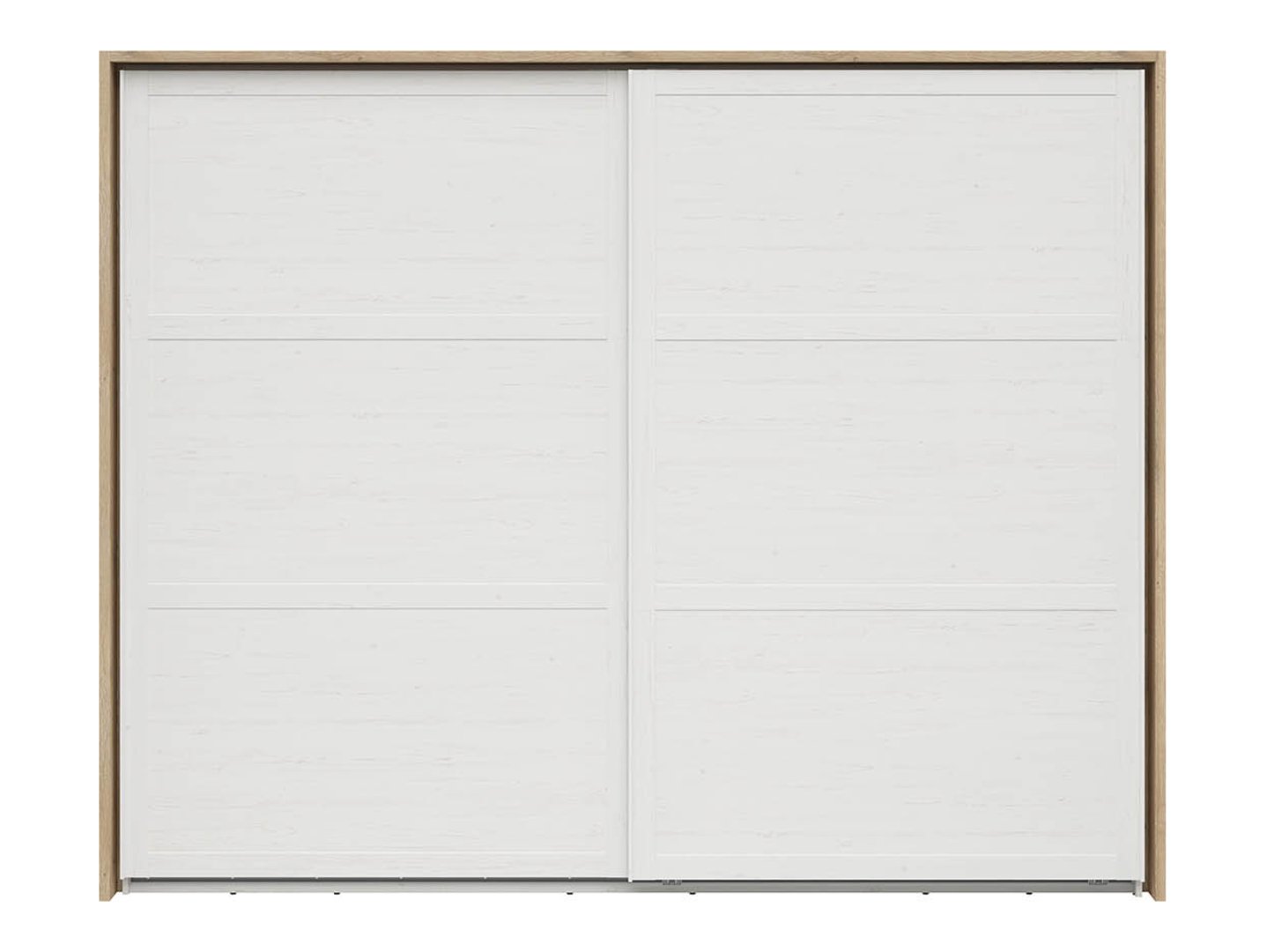 LOKSA spinta su stumdomais fasadais, 270 cm, Andersen pušis, balta/Grandson ąžuolas — изображение 3