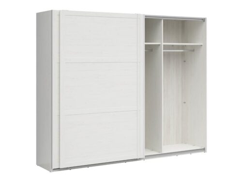 LOKSA spinta su stumdomais fasadais, 270 cm, Andersen pušis, balta/Grandson ąžuolas