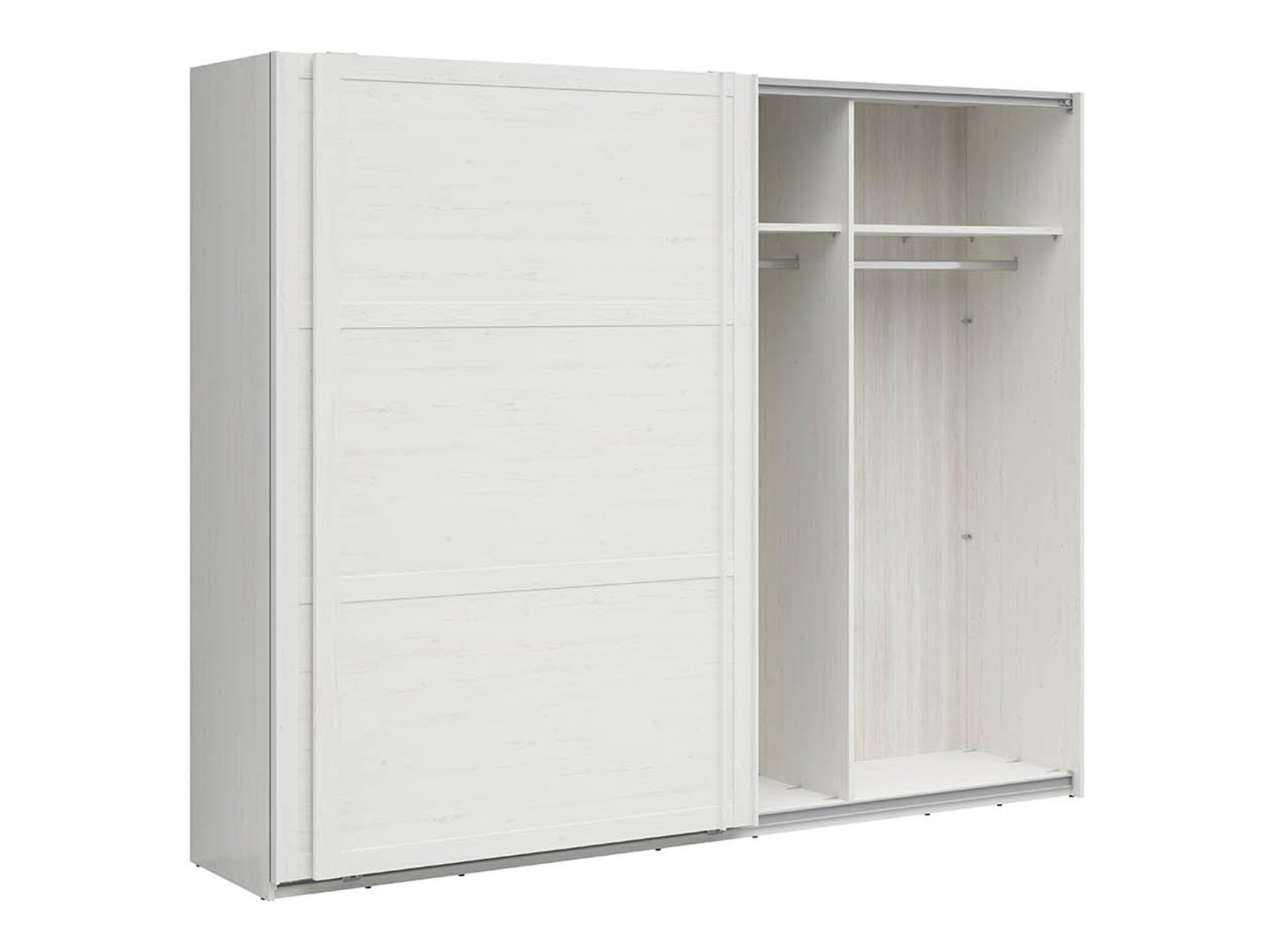 LOKSA spinta su stumdomais fasadais, 270 cm, Andersen pušis, balta/Grandson ąžuolas