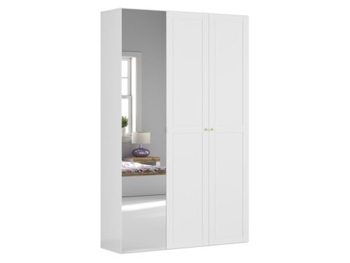 Trijų durų spinta su veidrodžiu FLEX 150 cm, balta