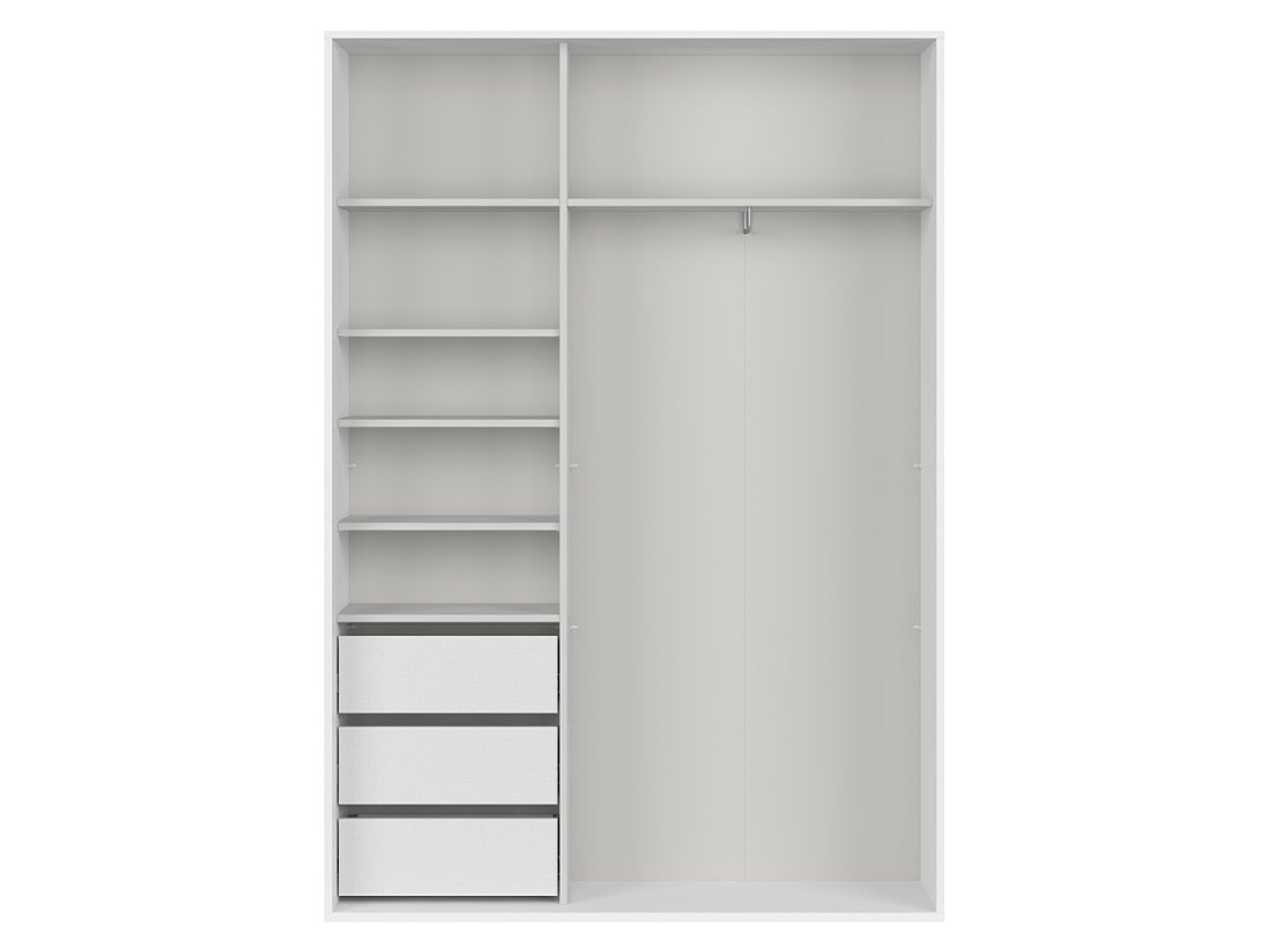 FLEX spinta su stumdomomis durimis, 150 cm, balta/wotan ąžuolas