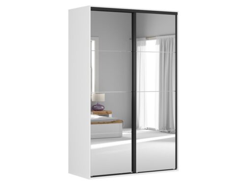 Spinta su stumdomomis durimis ir veidrodžiais FLEX 150 cm balta/pilka