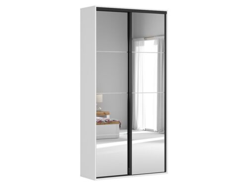 Spinta su stumdomomis durimis ir veidrodžiais FLEX 120 cm balta/pilka