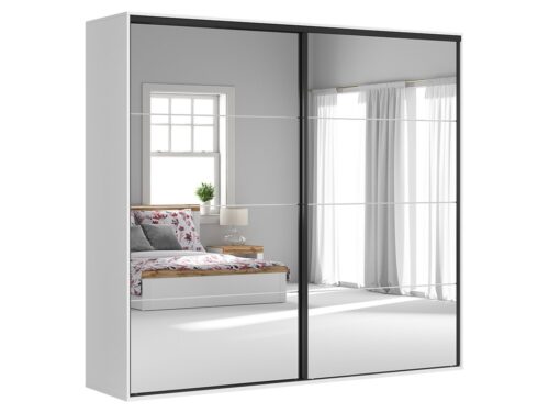 Spinta su stumdomomis durimis ir veidrodžiais FLEX 260 cm balta/pilka