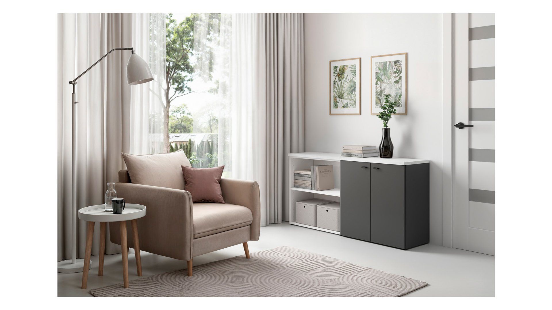 „System 64“ dviejų durų spintelė, balta — изображение 2