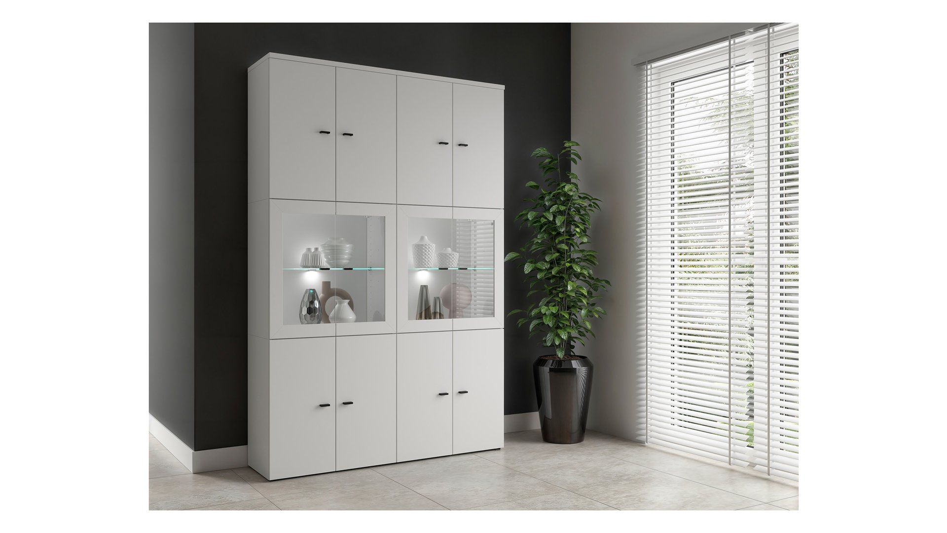 „System 64“ dviejų durų spintelė, balta — изображение 3