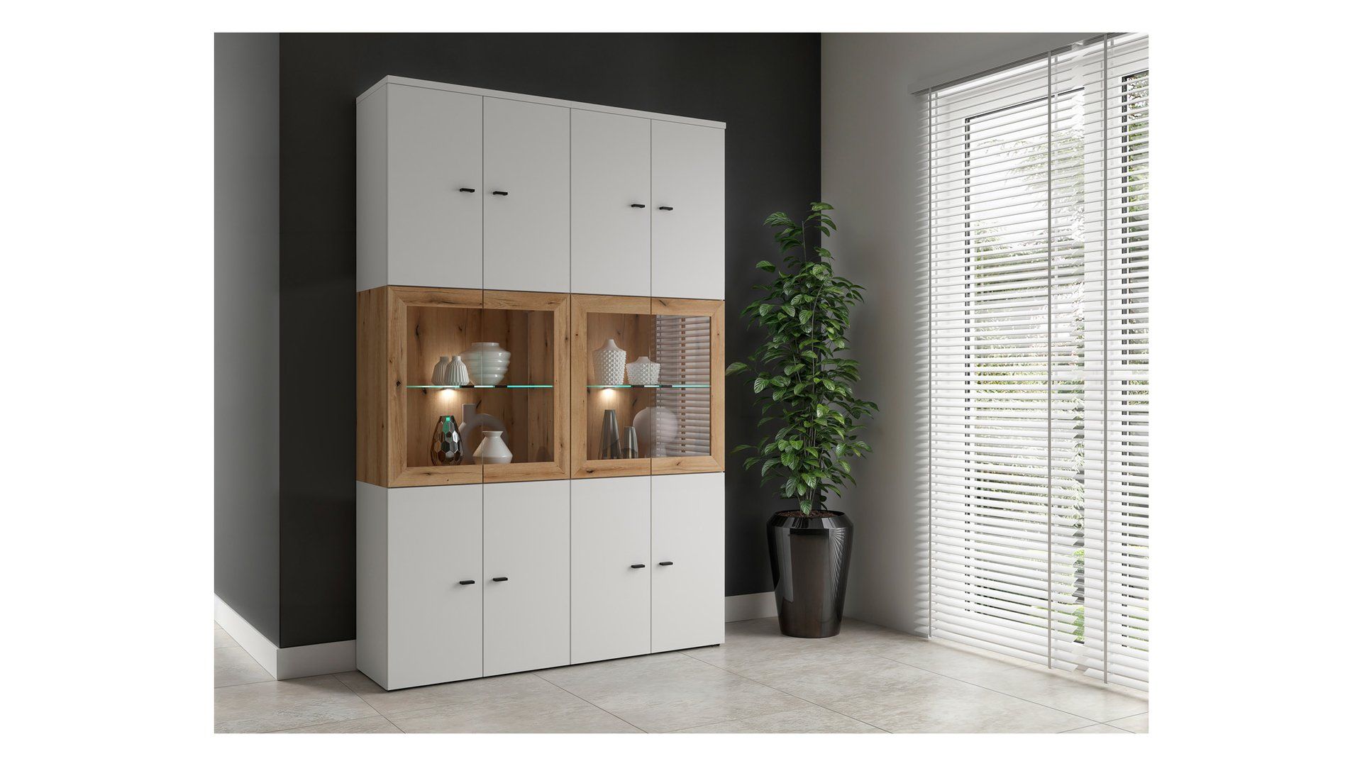 „System 64“ dviejų durų spintelė, balta — изображение 4