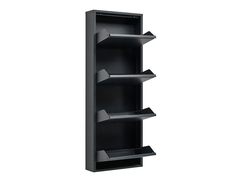 Fly keturių durų metalinė batų spintelė 50x136,5x15 antracito spalvos - Paveikslėlis 2