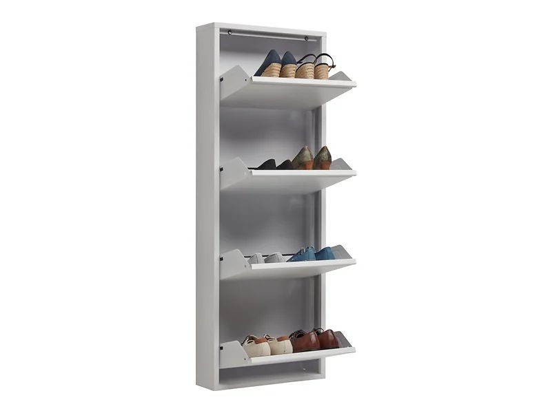 Fly keturių durų metalinė batų spintelė 50x136,5x15 balta - Paveikslėlis 2