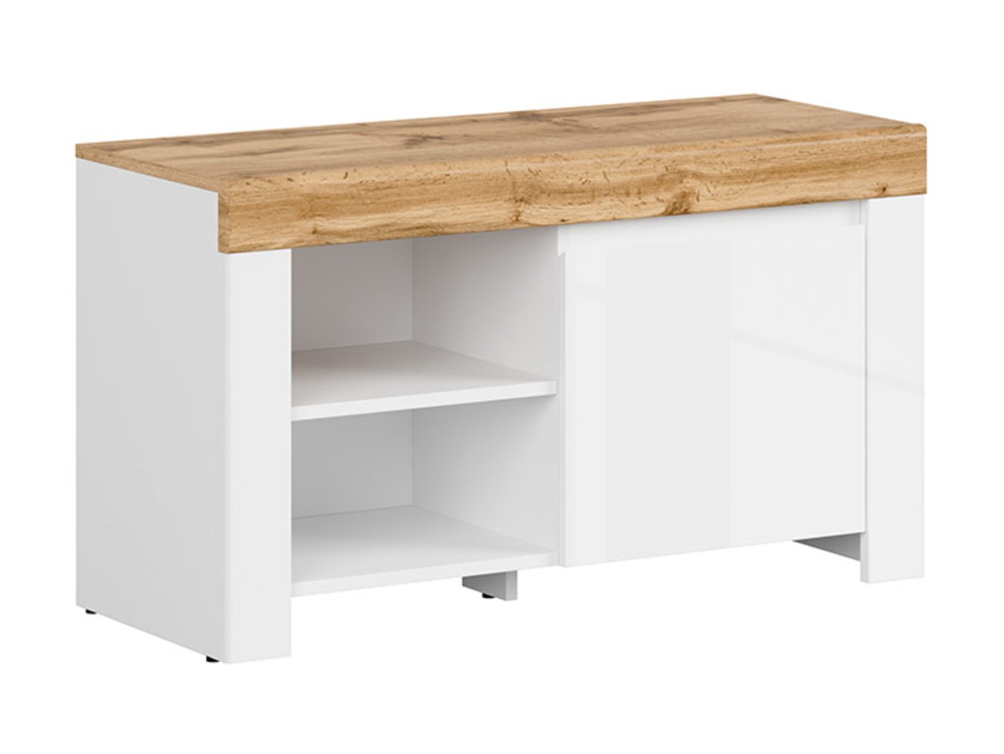 HOLTEN batų spintelė su vienomis durelėmis, 92,5 cm, balta/wotan ąžuolas