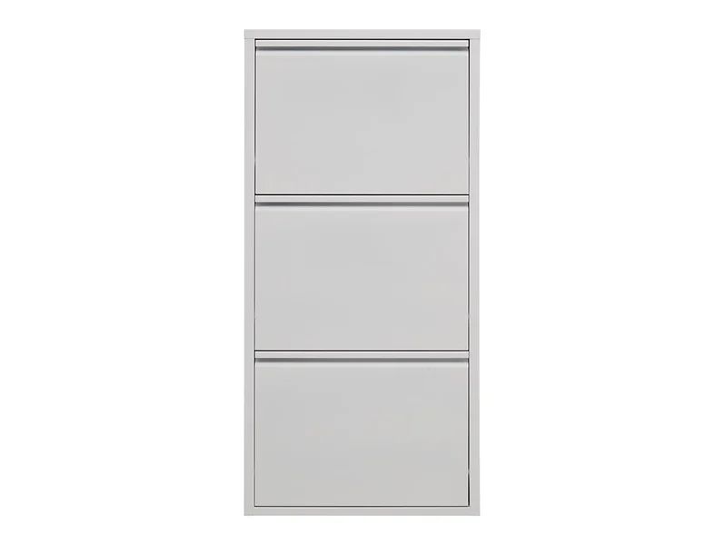 Fly trijų durų metalinė batų spintelė 50x103,5x15 balta