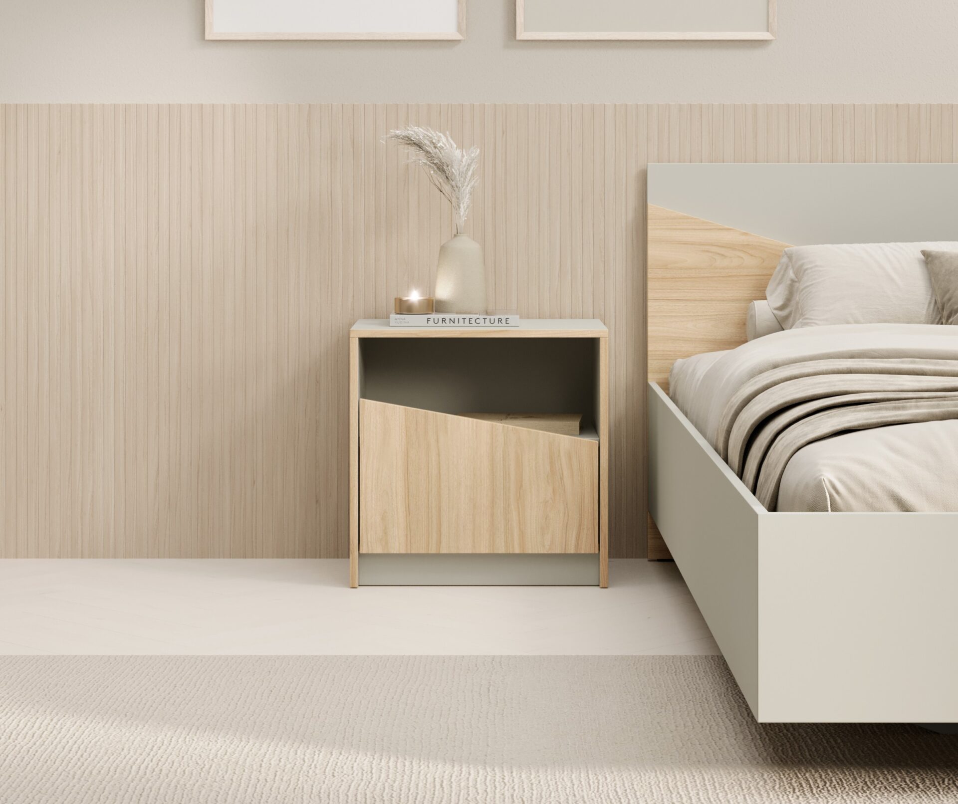 „Atson Oak/Pilkai smėlio spalvos“ ADRK naktinis staliukas — изображение 3