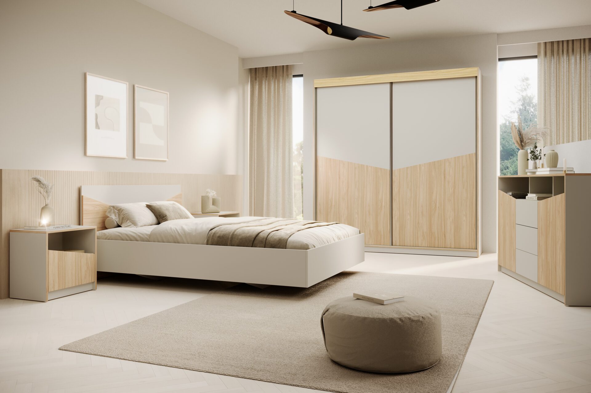 „Atson Oak/Pilkai smėlio spalvos“ ADRK naktinis staliukas — изображение 4