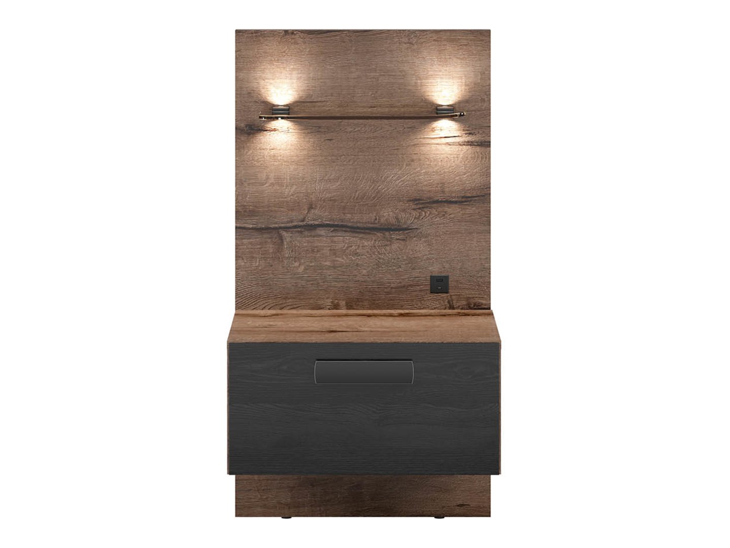 Kassel naktinis staliukas su stalčiumi, kairinis, 50,5 cm, vienuolyno ąžuolas