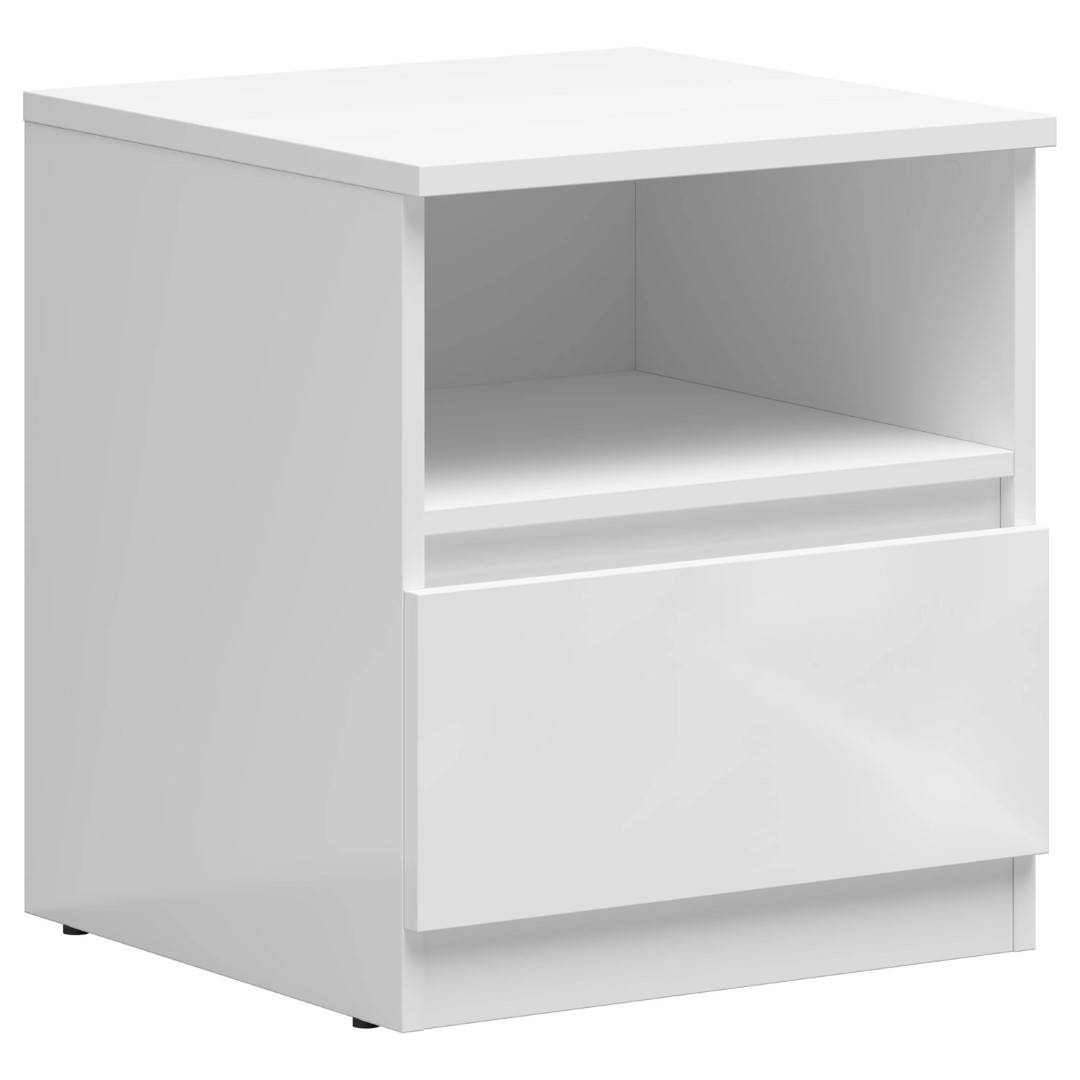 TETRIX naktinis staliukas, 45 cm, blizgi balta