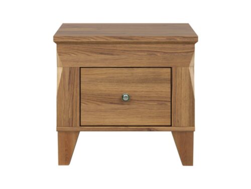 BERGEN naktinis staliukas su stalčiumi, 50 cm, Sibiu maumedžio spalva, auksinė spalva