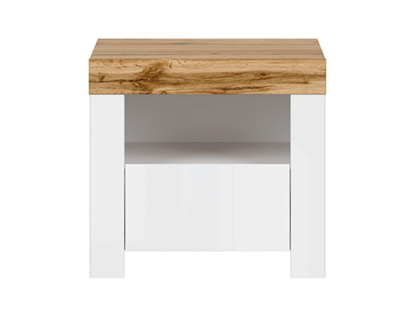 HOLTEN naktinis staliukas su stalčiumi, 54,5 cm, balta/wotan ąžuolas — изображение 2