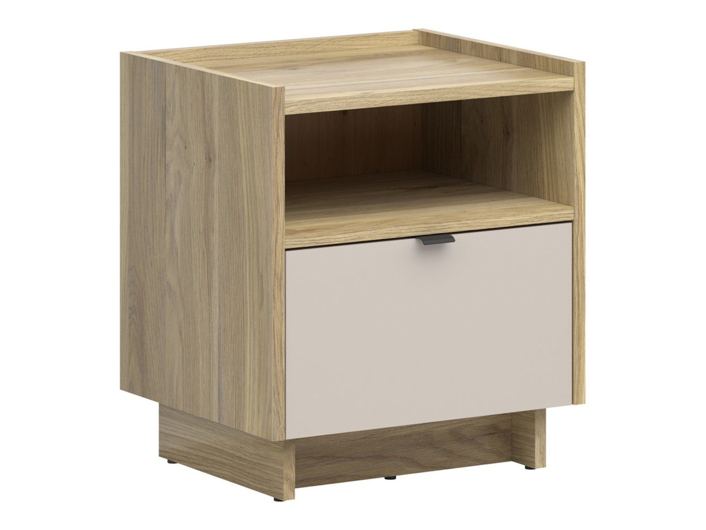 DALVA naktinis staliukas su stalčiumi ir lentyna, 50 cm, rausvai violetinė/kašmyro ąžuolas