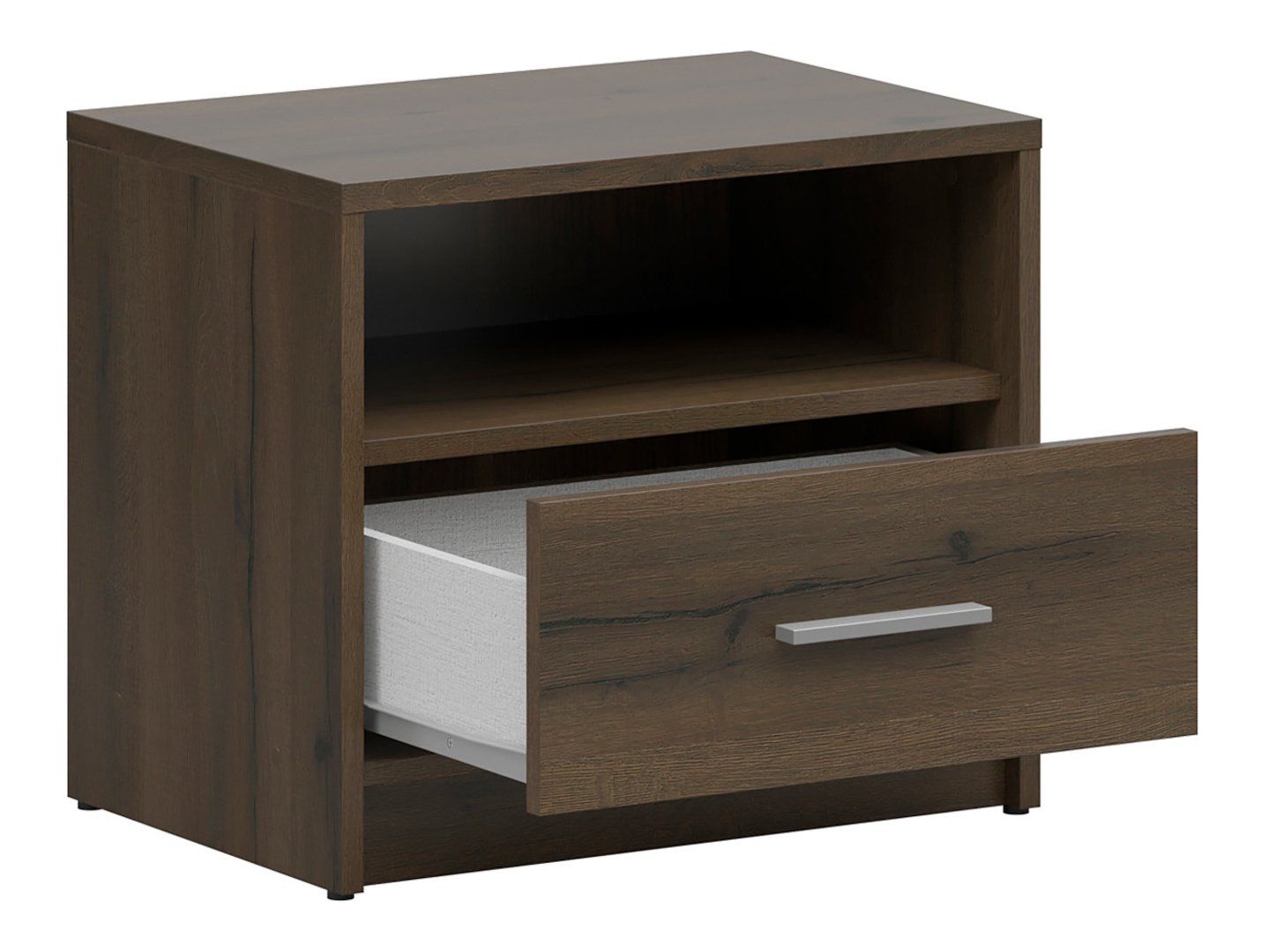 NEPO PLUS naktinis staliukas su stalčiumi ir lentyna, 49 cm, kilnus ąžuolas — изображение 2