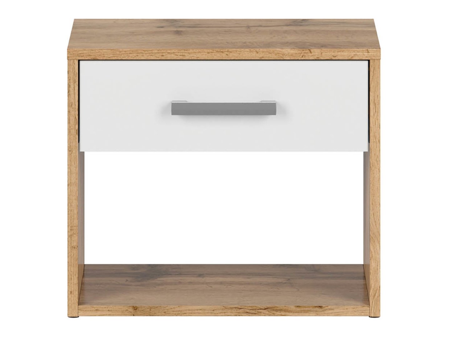 MATOS naktinis staliukas su stalčiumi, 45 cm, wotan ąžuolas/balta — изображение 2