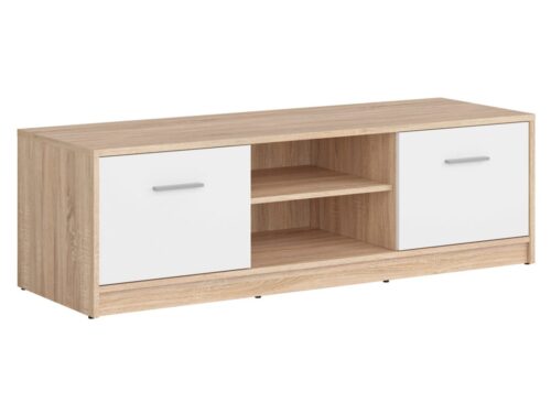 NEPO PLUS dviejų durų TV spintelė 138,5 cm, vienuolyno ąžuolo/baltos spalvos