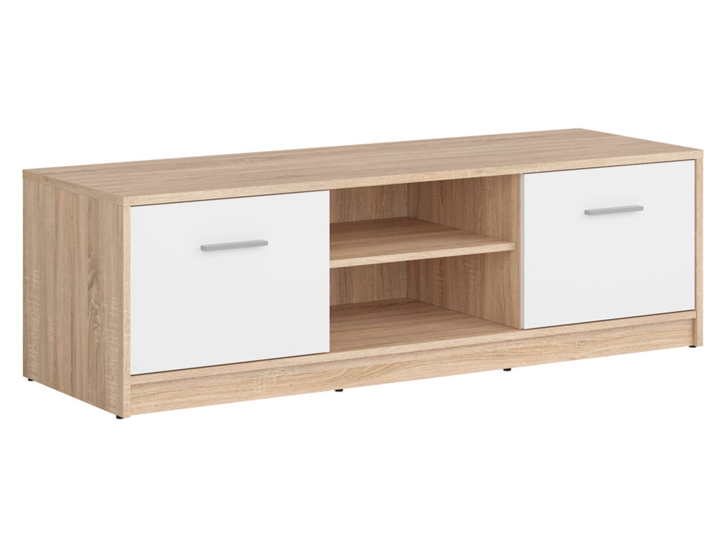 NEPO PLUS dviejų durų TV spintelė 138,5 cm, vienuolyno ąžuolo/baltos spalvos