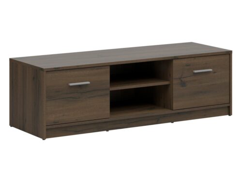 Dviejų durų TV spintelė su lentyna NEPO PLUS 138 cm, kilnus ąžuolas