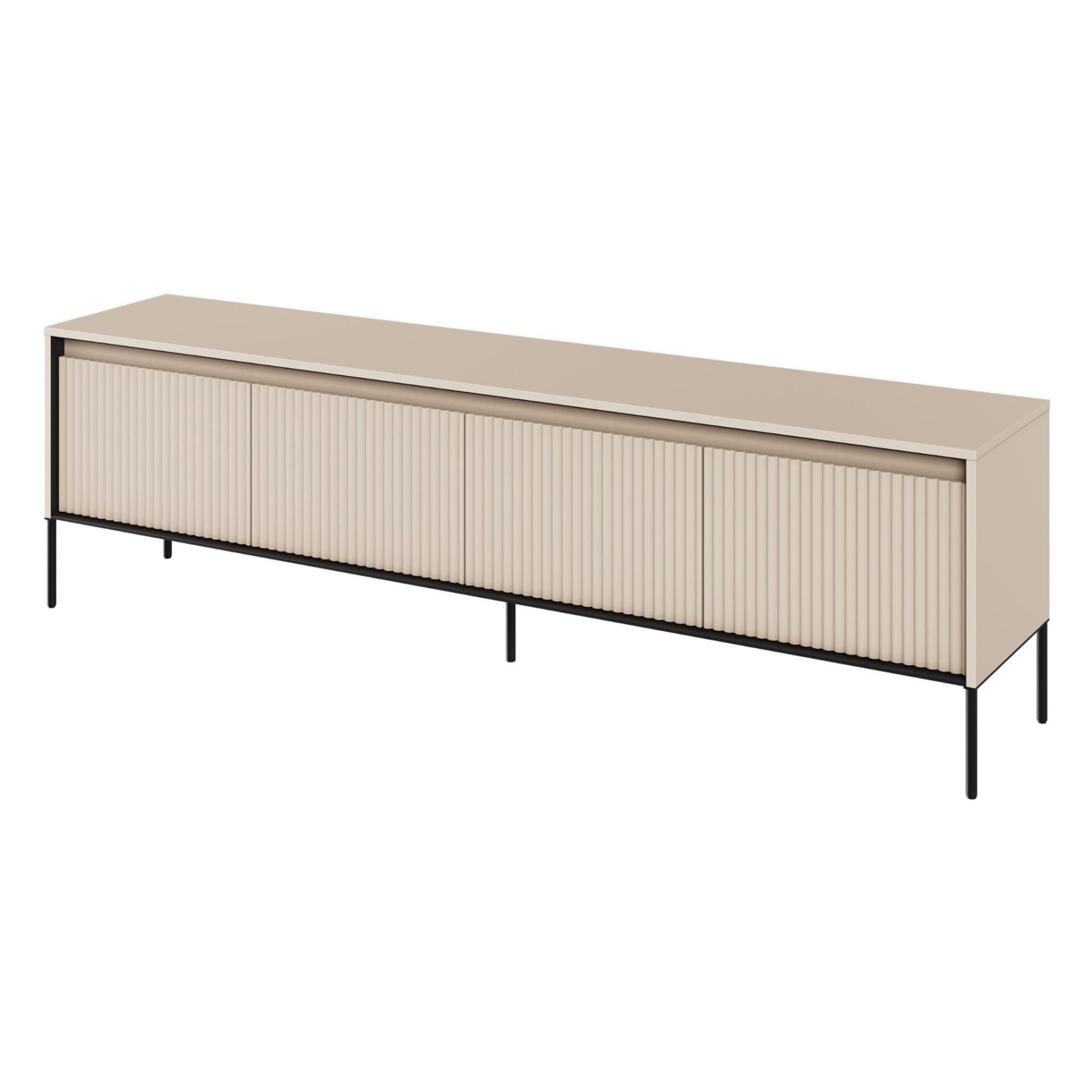 TV spintelė su grioveliais TREND 06 smėlio spalvos/juodos kojelės