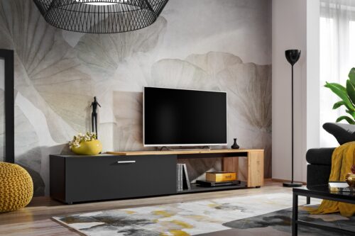 Maze II TV spintelė, juoda, ASM