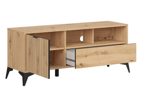 LAMEA TV spintelė su durelėmis ir stalčiumi, 135 cm, dirbtinio ąžuolo spalvos