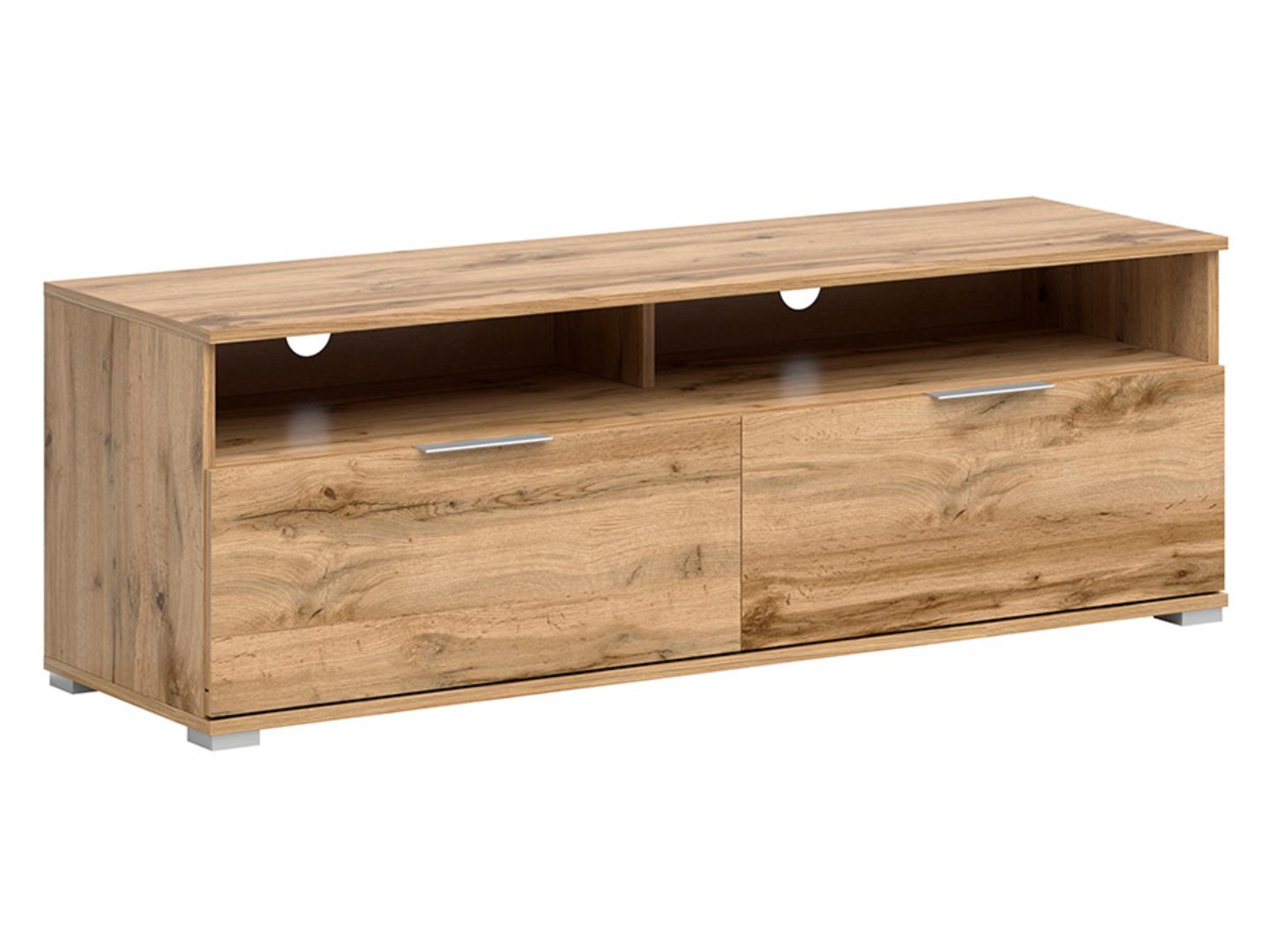 TV spintelė su dviem stalčiais ZELE 135 cm Wotan ąžuolo spalvos