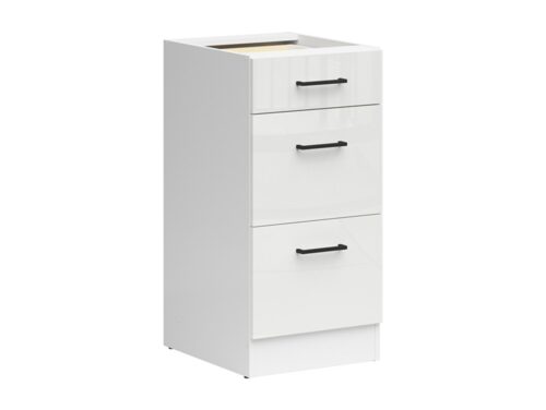 Pastatoma spintelė su trimis stalčiais, 40×82 cm, JUNONA LINE, balta/kreidos blizgi spalva