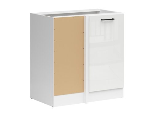 Kairysis kampas pastatoma spintelė 100×82 cm JUNONA LINE balta/kreidos blizgi spalva