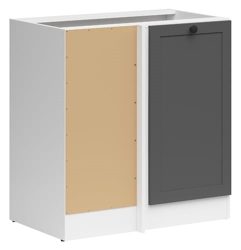 Kairysis kampas pastatoma spintelė 100x82 cm JUNONA LINE balta/grafito spalvos