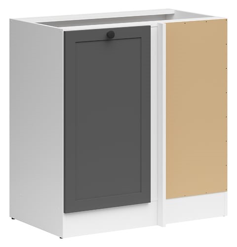 Dešiniojo kampo pastatoma spintelė 100x82 cm JUNONA LINE balta/grafito spalvos