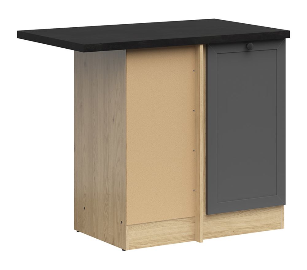 Kampinė pastatoma spintelė su stalviršiu, kairėje, 100x86 cm, JUNONA LINE, Bernstein ąžuolas/grafitas