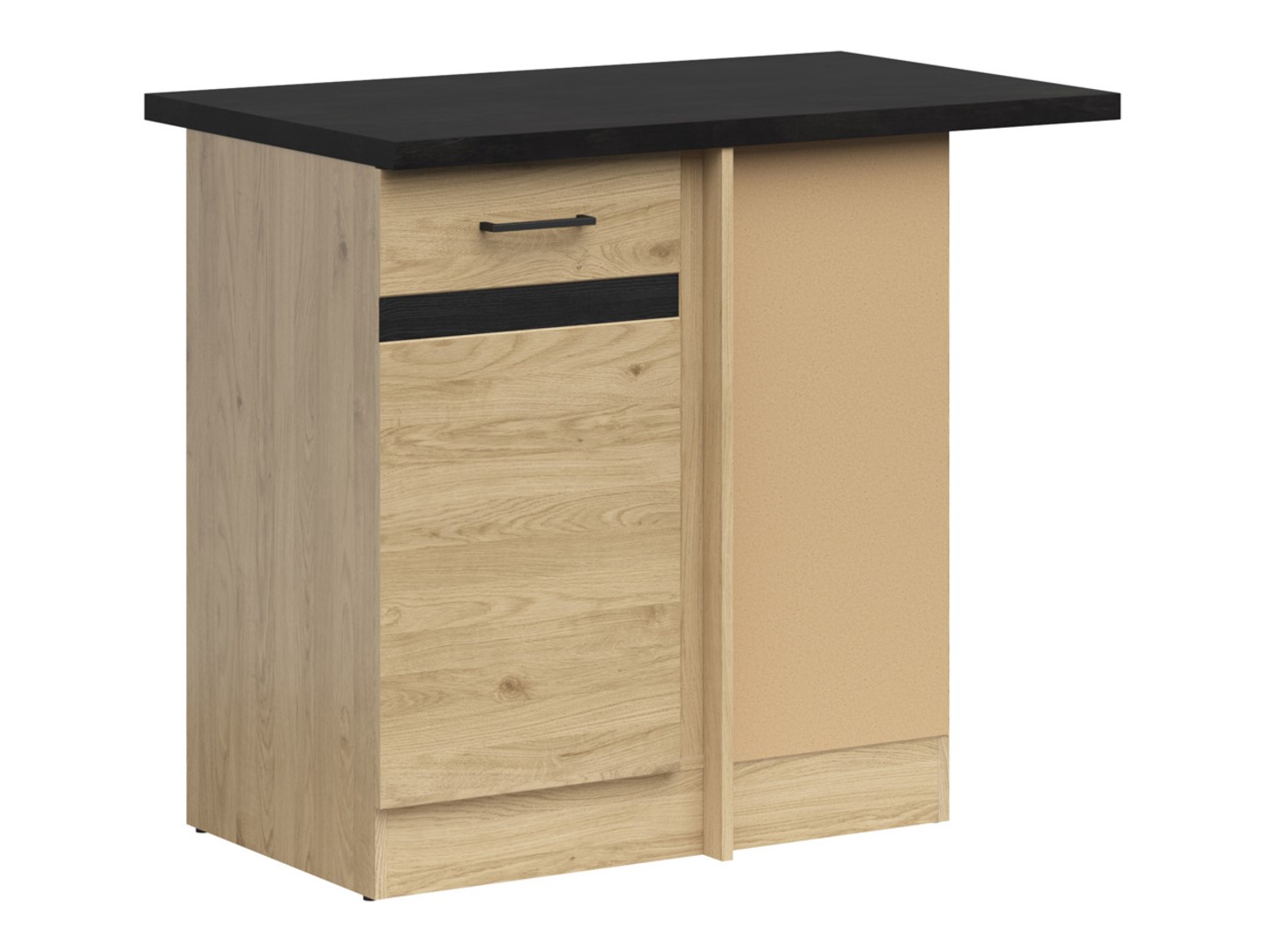 Kampinė pastatoma spintelė su dešininiu stalviršiu 100x86 cm JUNONA LINE Bernstein ąžuolas/Bernstein ąžuolas