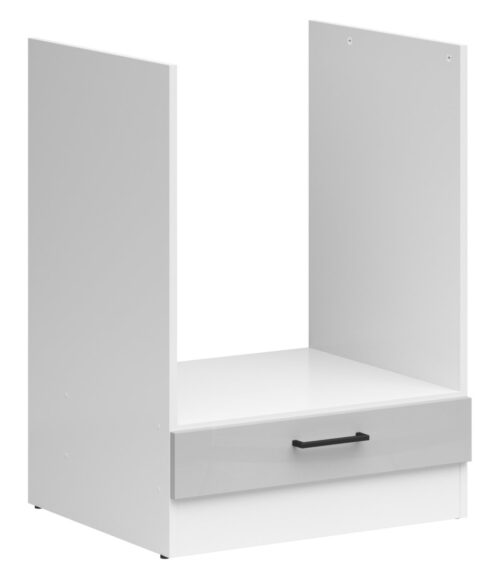 Junona Line orkaitės apatinė spintelė 60×82 cm, balta/šviesiai pilka blizgi