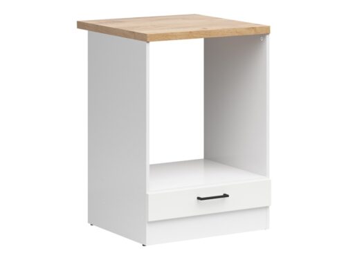 Laisvai pastatoma orkaitės spintelė su stalviršiu, 60×86 cm, JUNONA LINE, balta/kreidos blizgi