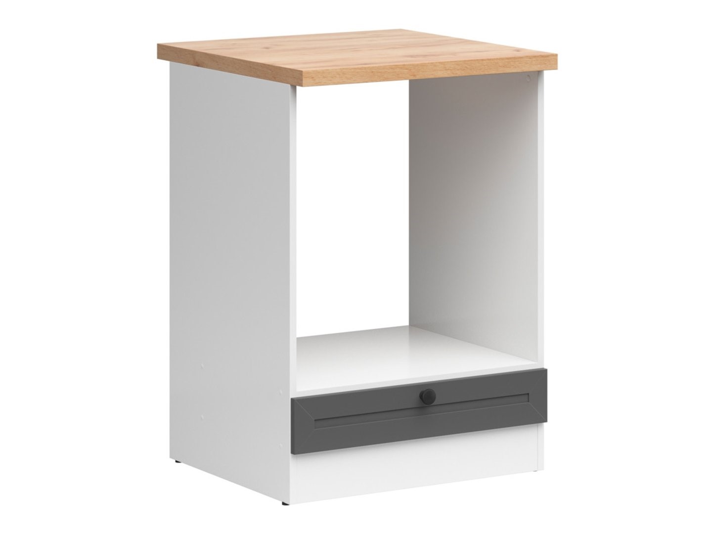 Laisvai pastatoma orkaitės spintelė su stalviršiu, 60x86 cm, JUNONA LINE, balta/grafito spalvos