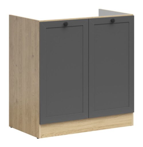 JUNONA LINE pastatoma kriauklės spintelė 80×82 cm, Bernstein ąžuolas/grafitas