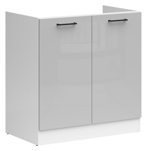 JUNONA LINE pastatoma kriauklės spintelė, 80x82 cm, balta/šviesiai pilka blizgi