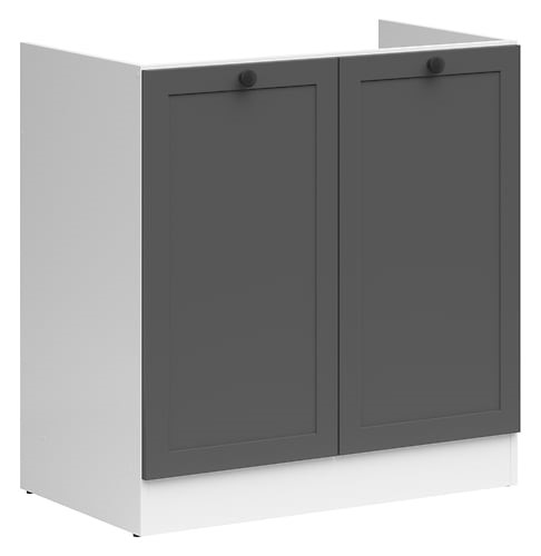 JUNONA LINE pastatoma kriauklės spintelė, 80x82 cm, balta/grafito spalvos