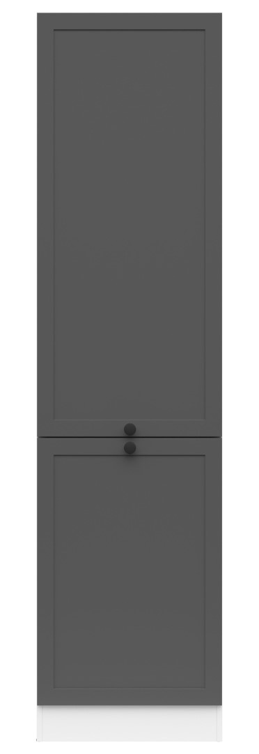 Aukšta virtuvės spintelė, dešinysis stulpelis, 50x195 cm, JUNONA LINE, balta/grafito sp - Paveikslėlis 2