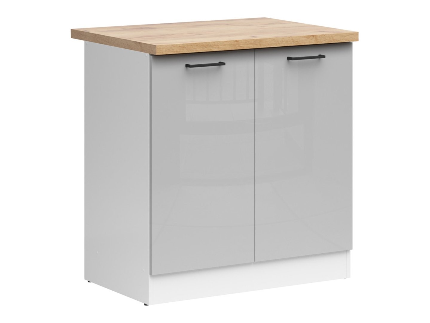 Pastatoma spintelė su stalviršiu 80x86 cm JUNONA LINE balta/šviesiai pilka blizgi