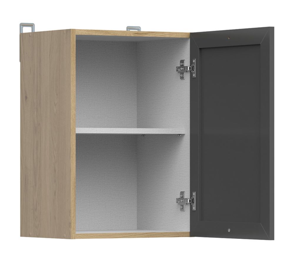 Sieninė spintelė 40x57 cm JUNONA LINE bernstein ąžuolas/grafitas - Paveikslėlis 4